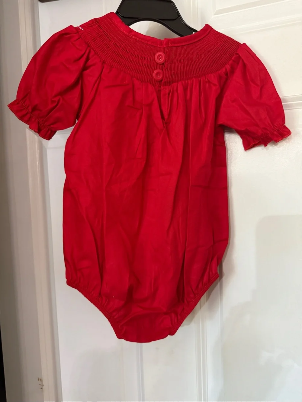 NWT Unbranded Red Girls Smocked One-Piece Bodysuit-adorable!